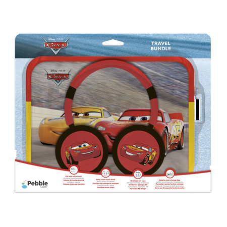 Disney Cars Pepple Gear Travel Bundle Tragetasche für Tablet mit Kopfhörern 28x31,5cm
