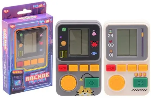 Retro-brick Spiel in Box 2-fach sortiert 9,5x2,6x16,2cm 