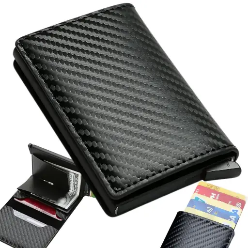 STORAGE BAG (Meeste rfid vargusevastane rahakott must kaartidele pangatähtedele ökonahk)