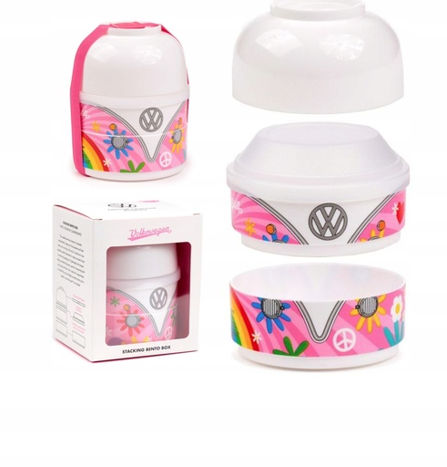 Volkswagen VW T1 Bulli Summer Runde Bento Box Lunchbox mit 3 Fächern