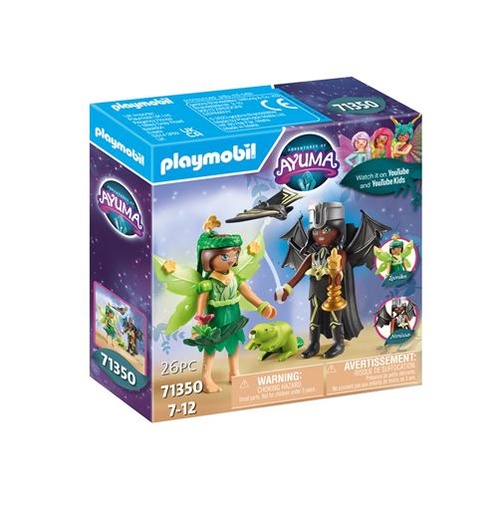 Playmobil Adventures of Ayuma  Figuren 2er-Pack Forest Fairy + Bat Fairy mit Tieren 14x4cm